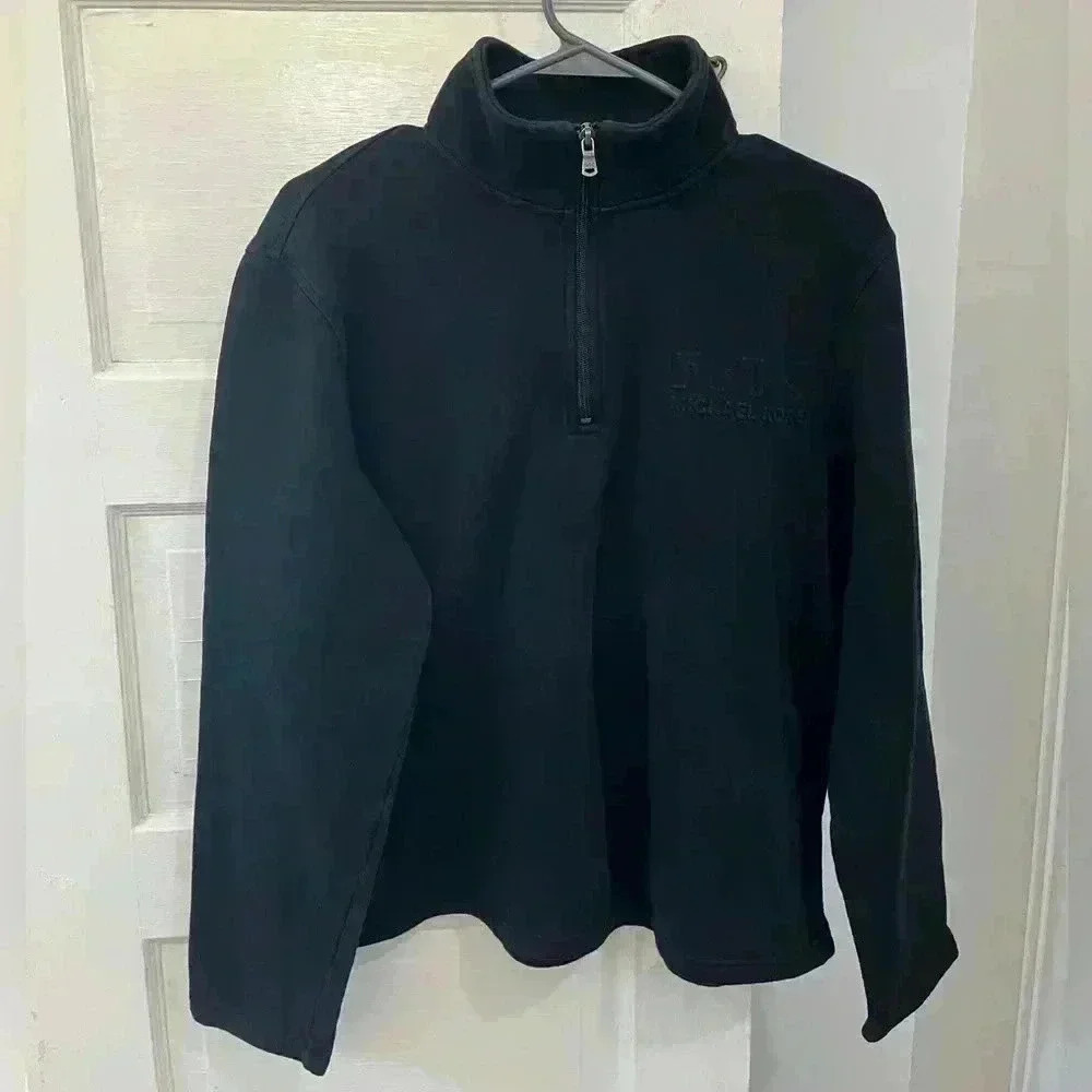 michael kors black quarterzip sweatshirt mens medium neutral, basic career
